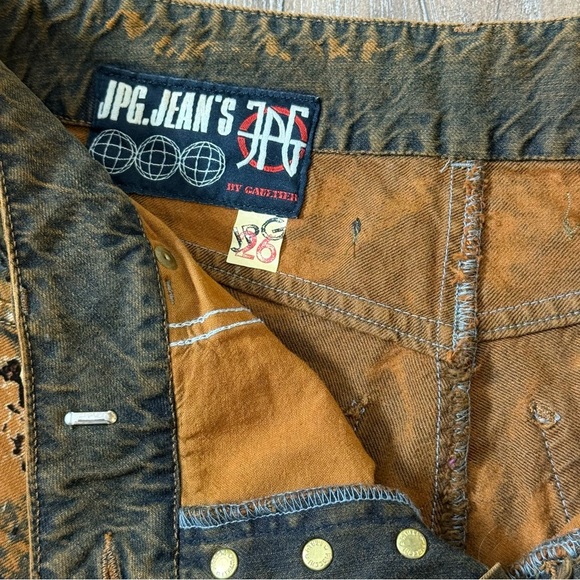 Vintage Jean Paul Gaultier Moss Camo Dead Stock Velvet Grunge Camo straight low - Picture 9 of 16